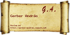 Gerber András névjegykártya